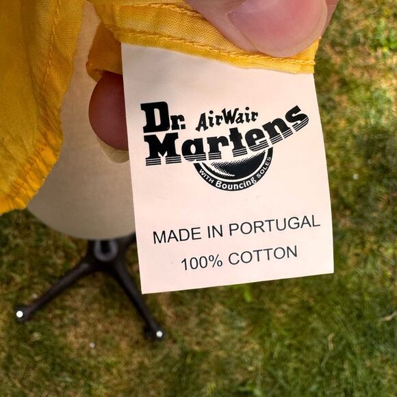 Dr. Martens Button Down Yellow Voile Sheer Shirt Women's Size Small - Picture 9 of 12